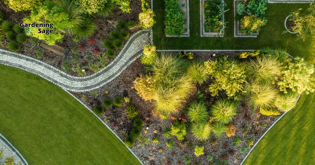 A modern, sustainable garden showcasing smart technologies and eco-friendly practices, symbolizing the future of green garden design